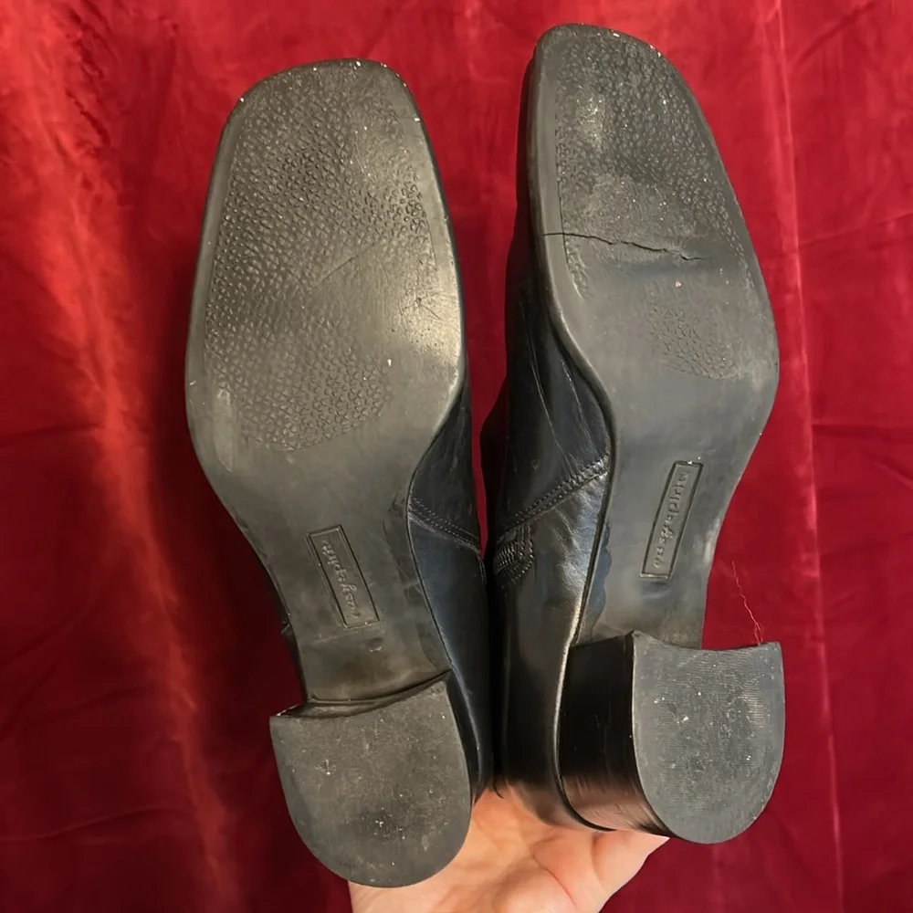 Vintage Easy Spirit Black Heel Boots Square Toe 8 2A Narrow *READ AND SEE PICS* - Picture 4 of 4